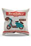 Double Sided Printed Scooter Patterned Suede Throw Pillow Cover