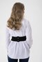Wide Flexible Rubber Corsage Chain Butterfly Figure Faux Leather Black Wide Women's Belt 1708 - 3