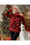 Women's Red, Shoulder Detailed Patterned Knitwear Sweater
