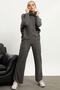 Women's Gray Soft Textured Top and Bottom Set - 3