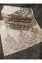 Set of 6 French Lace Dowry Set Velvet 50x90 Hand & Face Towel - Cream Brown Powder Gray - 7