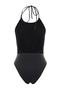 Siyah Halter Yaka Büzgülü High Leg Mayo TBESS23MA00026 - 7