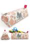 Pencil Case Cow Pattern Shoe Detailed Triangle Pencil Case Jumbo Vegan Leather Pen Holder - Pink (NUDE)