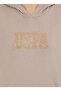 Hooded Collar Printed Stone Women's Sweatshirt Gizmo-sk022 - 6