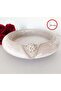 Beige Velvet Coated Brooch Decorated Footed Towel Holder