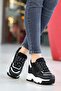 Black - Women's Hidden Wedge Heel Sneaker Sole Sports - 6