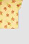 Girl's Regular Fit Floral Patterned Cotton Short Sleeve T-Shirt - 7