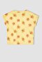 Girl's Regular Fit Floral Patterned Cotton Short Sleeve T-Shirt - 8
