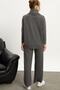Women's Gray Soft Textured Top and Bottom Set - 5