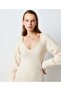 V-Neck Knitwear Dress - 4