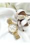 Decorative Indicator Gold Frame Unisex Wristwatch Zircon Stone Bracelet (We are the BRACELET GIFT) - 2