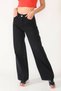 Luis Women's Loose Non-Fading Black Super High Waist Wide Leg Comfort Lycra Palazzo Jeans