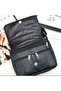 Black Multi-Pocket Genuine Leather Daily Women's Shoulder Bag 25*21*7 Cm - 3