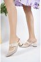 Women's Skin Laser Perforated Heeled Casual Slippers - 3