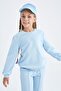 Girl's Crew Neck Soft Fuzzy Inside School Sweatshirt