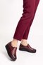 Genuine Leather Glitter Detailed Anatomical Shoes Claret Red 38 Elnr.5757 - 3