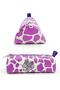 Pencil Case Cow Pattern Shoe Detailed Triangle Pencil Case Jumbo Vegan Leather Pen Holder - Purple - 2