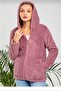 Hooded Zippered Plush Cardigan - 3