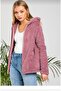 Hooded Zippered Plush Cardigan - 5
