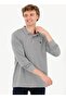 Polo Neck Gray Melange Men's Sweatshirt Gtp01sk022