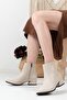 Women's Leather Skin Short Heeled Boots - 3