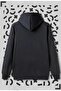 Feather Printed Black Hooded Sweatshirt - 2