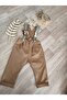 Squirrel Concept Light Brown Mold Green Boy's Trousers Salopette 1st Year Birthday Outfit - 2