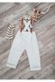 Safari Concept Zebra-Tiger Figured Stone Color Salopet Baby Boy Birthday Outfit - 4