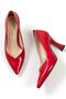 Stiletto V Model Red Patent Leather New Season Daily Stylish Handmade Domestic Production - 5