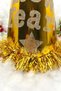 Gold Color New Year's Hat Cardboard Happy New Year Printed Glitter Shiny Tassel Golden Yellow Large Size - 4