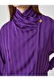 Draped Collar Button Blouse - 5