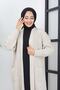 Women's Stone Color Knitted Patterned Knitwear Cardigan with Pockets - 5