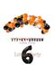 6 Years Old Basketball Themed Balloon Party Balloon Set (Orange - Black - White Balloons - Happy Text)