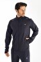 Diver Half Collar - Men's Navy Blue Full Zipper Sports Sweatshirt - 6040-01