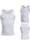 Toscana Men's Extra Belly Firming Corset Undershirt White Color - 7