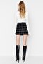 Black Button Detailed A-Line Tweed Fabric Mini Length Woven Skirt Twoaw23Et00371 - 5