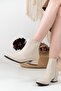 Women's Leather Skin Short Heeled Boots