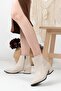 Women's Leather Skin Short Heeled Boots - 2