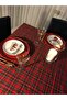 Belmomoda Red Scottish Plaid Christmas New Year New Year Plaid Tablecloth 170*200 - 2
