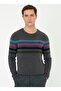 Crew Neck Anthracite Melange Men's Sweater Alente