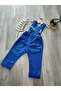 Cobalt Blue Salopet Cookie Monster Concept Baby Boy Birthday Outfit