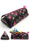 Pencil Case Flamingo Black Triangle Pencil Case Jumbo Vegan Leather Pen Holder