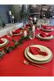 Royal Linen Textured Tablecloth Red