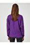 Draped Collar Button Blouse - 4