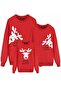 Christmas Christmas Christmas Printed Family Combination Deer Printed Red Sweatshirt (Price is for one single)