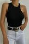 Women's Asymmetric Cut Black Blouse 6580