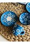 Mother's Day Special Blue Daisy Single Coffee Cup and Bowl Turkish Delight Bowl - 3