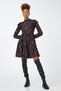 Women's Long Sleeve High Collar Floral Dress 3wal80022ık - 3