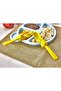 3-Piece Figured Shaped Children's Plate Fork Spoon Set Children's Dinner Set Bear Plate Set - Blue Yellow