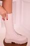Winter Lace Up Knee Length Fabric Women's Boots with Fleece Inside - 3